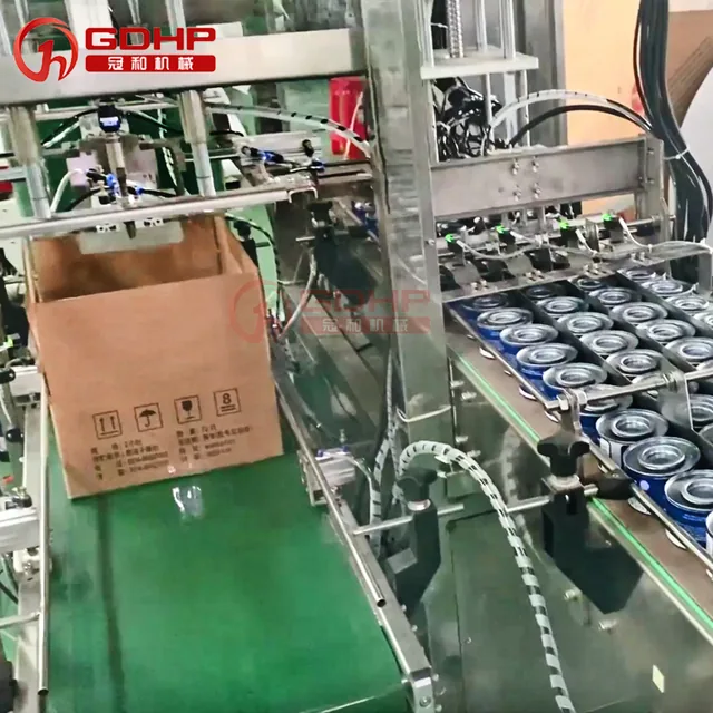 马口铁罐固体酒精膏液体防爆灌装机压盖贴标装箱生产线—高速马口铁罐灌装压塞贴标装箱机生产线-5